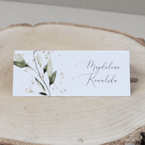 Winietki  z motywem liści i złotych ozdobników