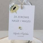 Zestaw 18 zawieszek na alkohol z motywem słoneczników