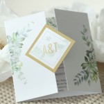 Zaproszenie ślubne z kolekcji SUBTELNEJ delikatnie zielone