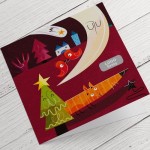 Kartki Firmowe na Boże Narodzenie z barwną ilustracją - 14,5x14,5 cm