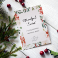 Kartka firmowa bożonarodzeniowa/noworoczna drukowana 12x17 z motywem świątecznych kwiatów