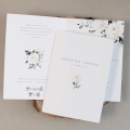 Zaproszenia ślubne drukowane z motywem białej róży