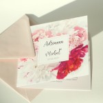 Zaproszenie ślubne drukowane z piwoniami