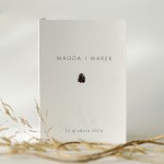 Zimowe zaproszenie ślubne z szyszką