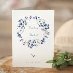 Zaproszenia ślubne drukowane z wiankiem z niezapominajek