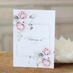 Zaproszenia ślubne drukowane z motywem pastelowych róż