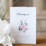 Zaproszenia ślubne drukowane z motywem delikatnego kwiatowego bukietu