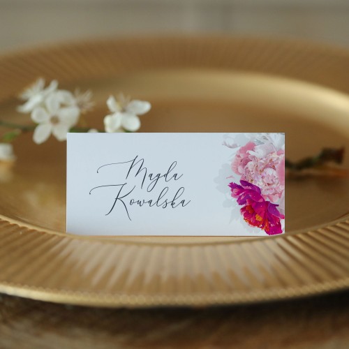 Winietki z kolekcji subtelnej z piwoniami