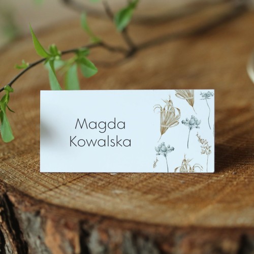 Winietki w stylu boho z roślinami