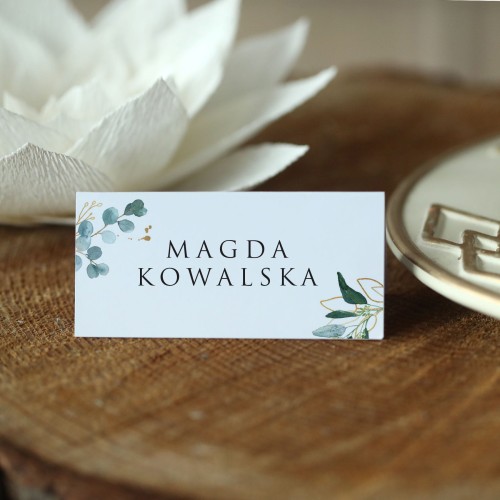 Winietki z zielonym motywem botanicznym