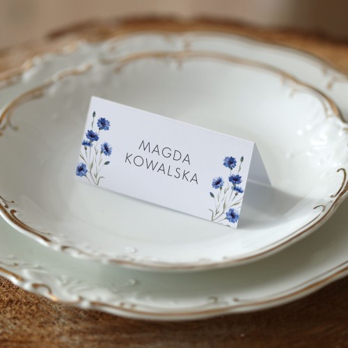 Winietki z motywem chabrów