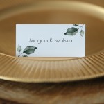 Winietki z motywem zielonych liści