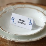 Winietki z granatowymi niezapominajkami