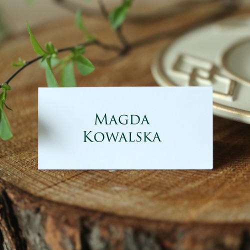 Winietki z kolekcji Champagne z napisem w kolorze butelkowej zieleni