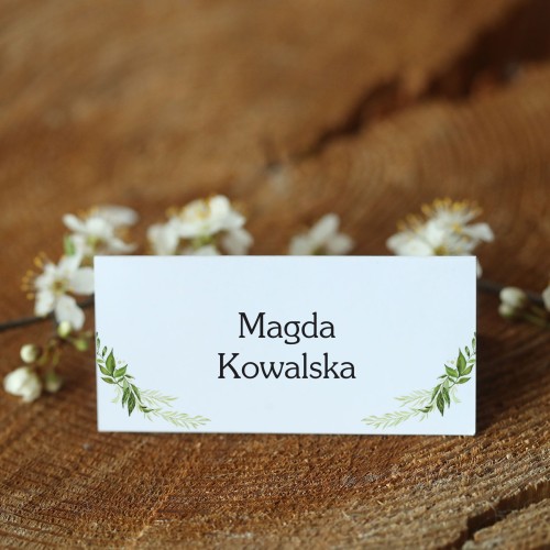 Winietki romantyczne z motywem liści rustykalnych