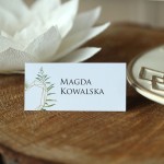 Winietki z motywem złotego serca i zielonych liści