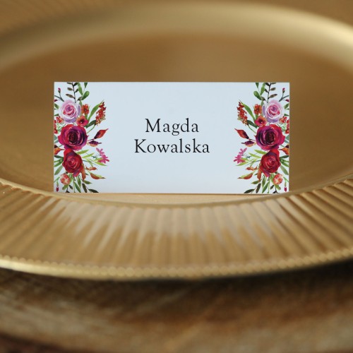 Winietki z kolekcji Vintage z kwiatowym motywem czerwonych róż