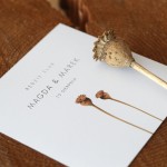 Zaproszenia ślubne jednokartkowe z makówkami