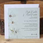 Zaproszenia ślubne jednokartkowe z kwiatami wiśni