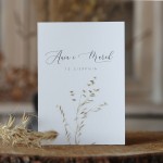 Naturalne ślubne zaproszenia z kłosem owsa