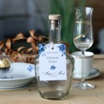 Zestaw 18 zawieszek na alkohol z kolekcji Champagne w odcieniach indigo