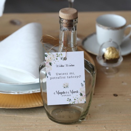 Zestaw 18 zawieszek na alkohol z hortensją