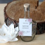 Zestaw 18 zawieszek na alkohol z różowymi piwoniami