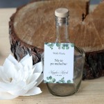 Zestaw 18 zawieszek na alkohol z kolekcji subtelnej z liśćmi eukaliptusa