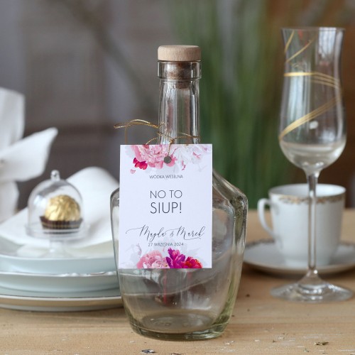 Zestaw 18 zawieszek na alkohol z kolekcji subtelnej z piwoniami