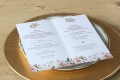 Karta menu na wesele, podłużna, składana do 10x21