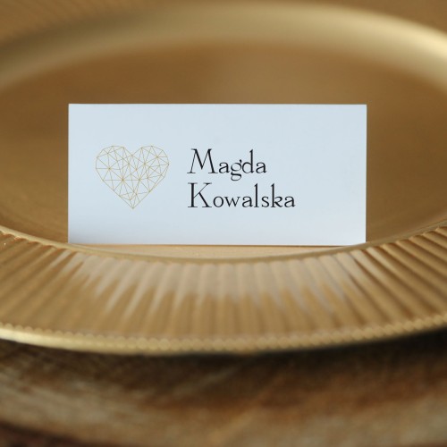 Winietki złote serce geometryczne