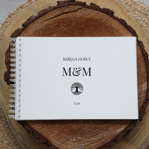 Księga gości klasyczna lub z ankietami - wzór z drzewem
