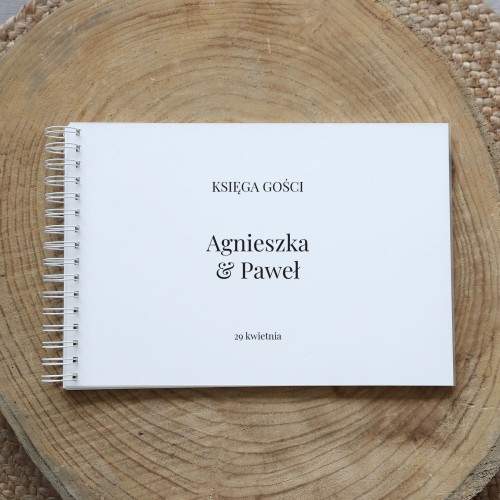 Księga gości klasyczna lub z ankietami - wzór z elegancką czcionką