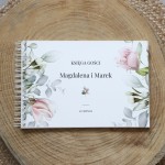 Księga gości klasyczna lub z ankietami - wzór z różami