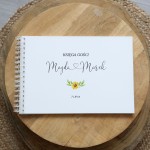 Księga gości klasyczna lub z ankietami - wzór z motywem słoneczników