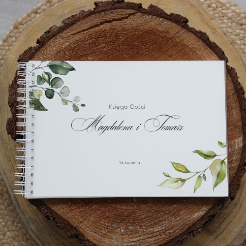 Księga gości klasyczna lub z ankietami - wzór z delikatnymi listeczkami