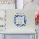  Księga gości klasyczna lub z ankietami - wzór z niezapominajkami w kwadracie