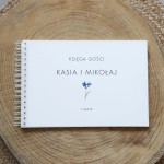 Księga gości klasyczna lub z ankietami - wzór z niezapominajkami