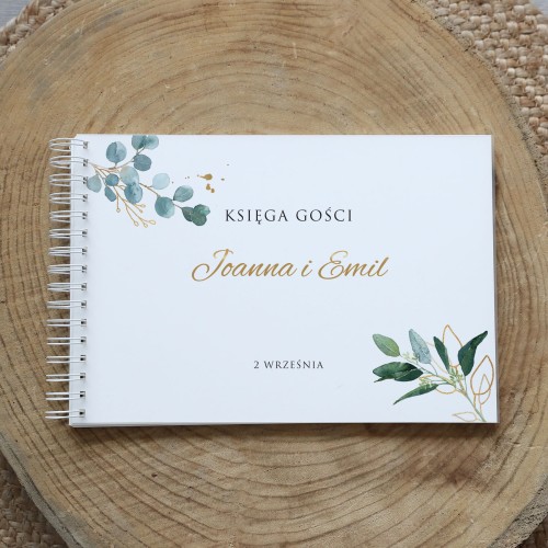 Księga gości klasyczna lub z ankietami - wzór botaniczny