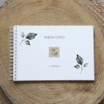 Księga gości klasyczna lub z ankietami - wzór z motywem liści