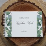 Księga gości klasyczna lub z ankietami - wzór z eukaliptusem