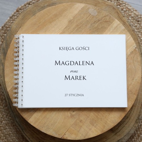 Księga gości klasyczna lub z ankietami - elegancki wzór minimalistyczny