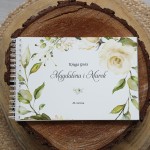 Księga gości klasyczna lub z ankietami - wzór z białymi różami