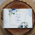 Księga gości na przyjęcie weselne niebieskie kwiaty