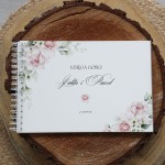 Księga gości klasyczna lub z ankietami - wzór z delikatnymi różami