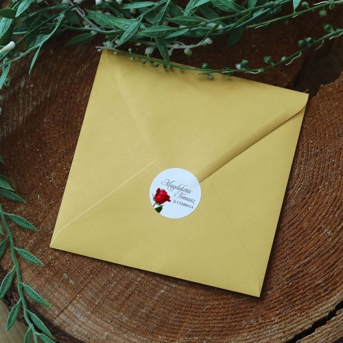 Naklejki ślubne z różą różne rozmiary