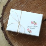 Naklejki ślubne z różowymi goździkami różne rozmiary