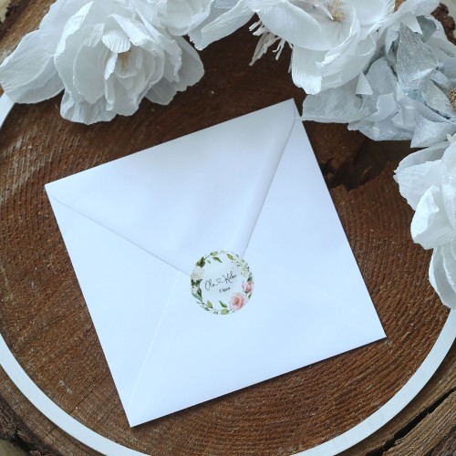 Naklejki ślubne z kolekcji romantycznej delikatne róże różne rozmiary