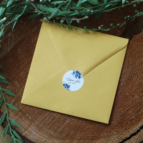 Naklejki ślubne w odcieniach indigo