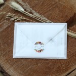 Naklejki ślubne z pomarańczowymi kwiatami boho różne rozmiary 